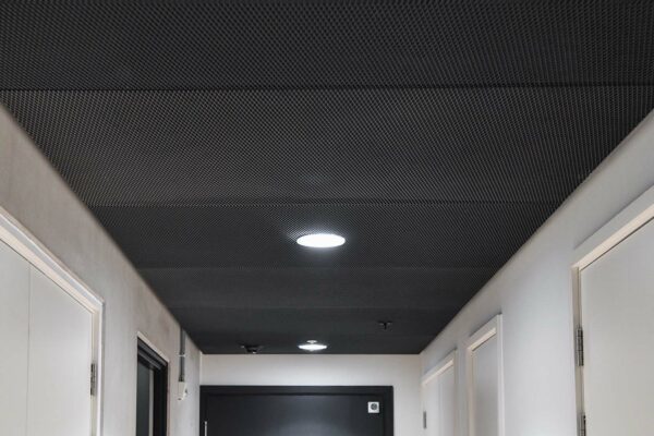 OWAtecta S36 Progress demountable hook-on mesh corridor planks with class A acoustic pad